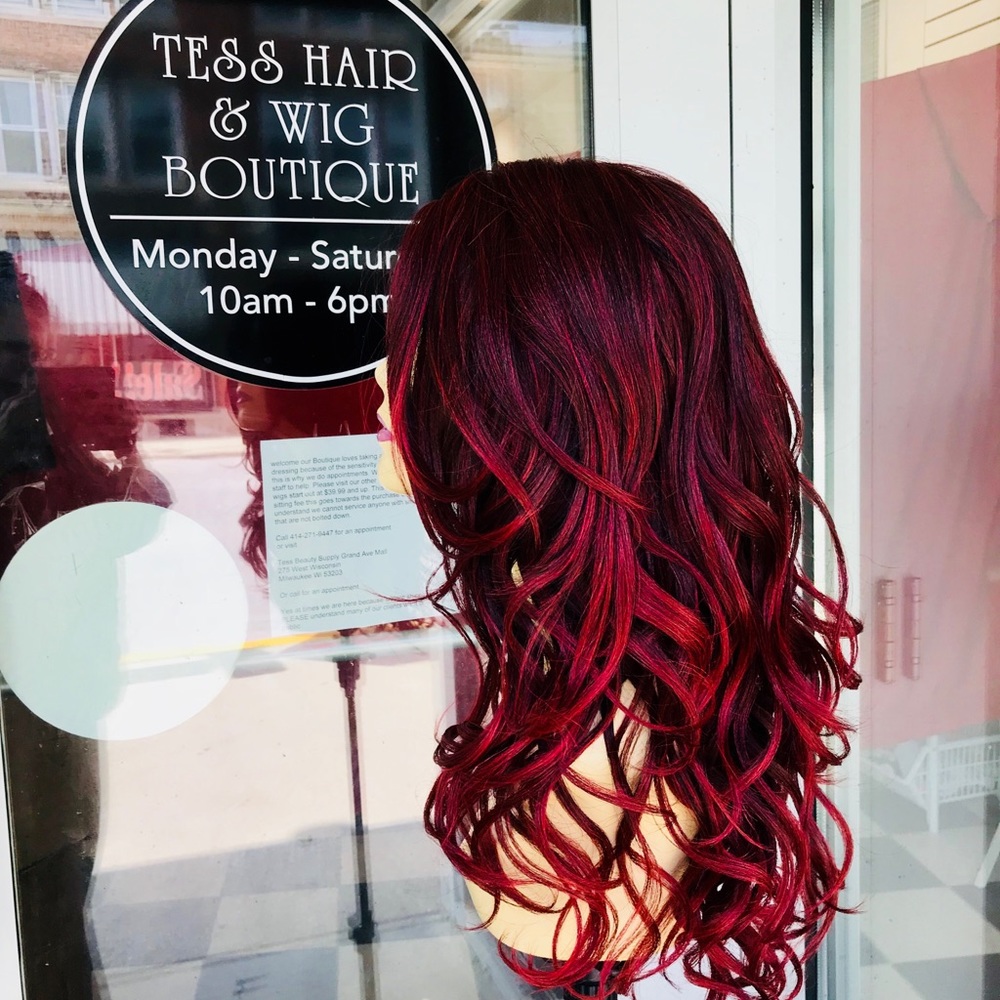 Wig Burgundy wine magenta ombré no Red Wig 2020 - Picture 4 of 8